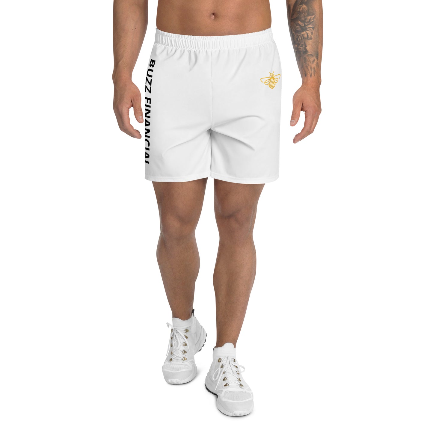 Buzz Financial White Gym Shorts (Long)